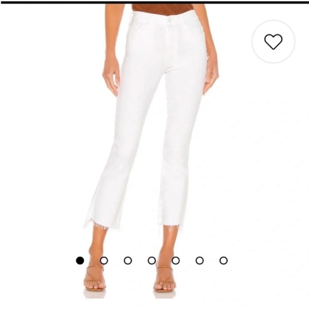 MOTHER The Hustler Ankle Fray Jean Fairest of them All White Sz 32 - Picture 3 of 14